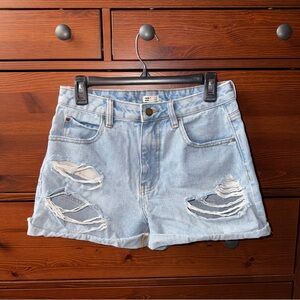 Billabong Light Blue Ripped Jean Shorts